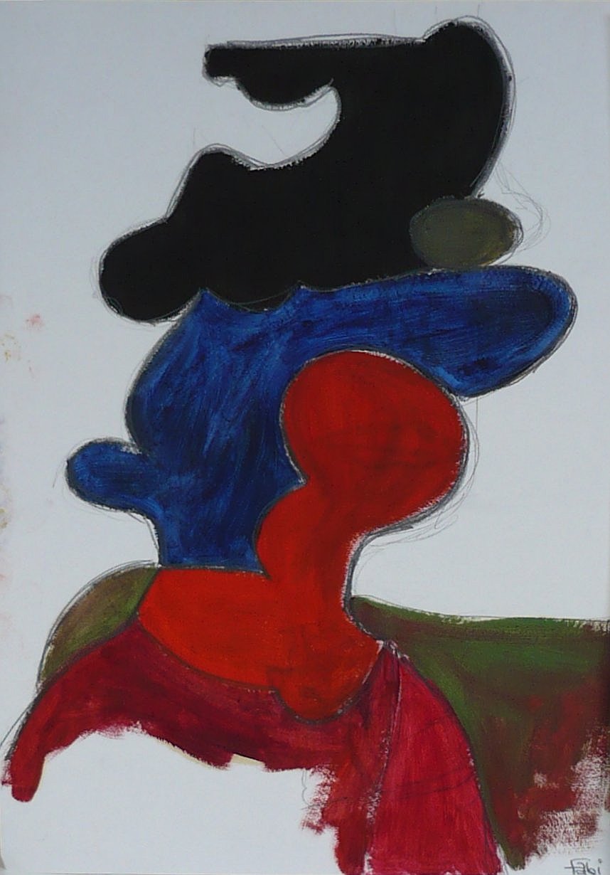 06, Frau 2, 48 x 35 cm, Öl auf Papier, 1995