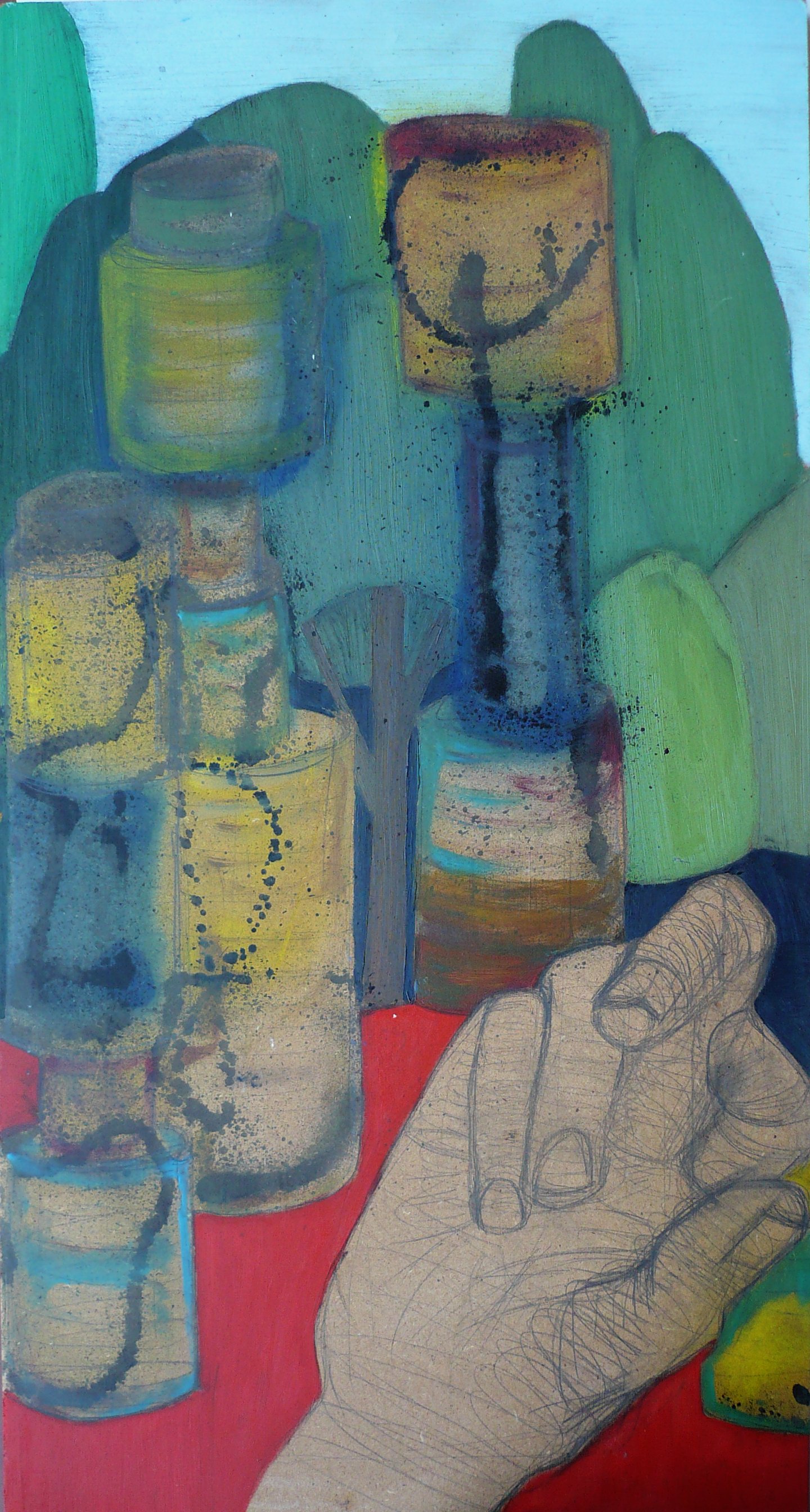 11, Menschen-Hand, 70 x 37,5 cm, Öl auf Holz, 1996