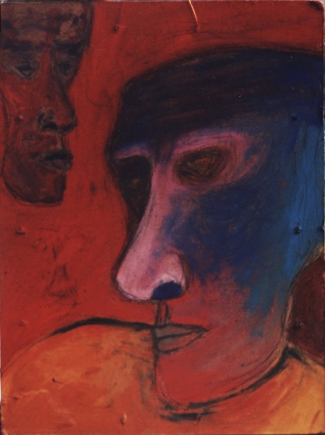12, Mensch, Öl auf Sperrholz, 1996