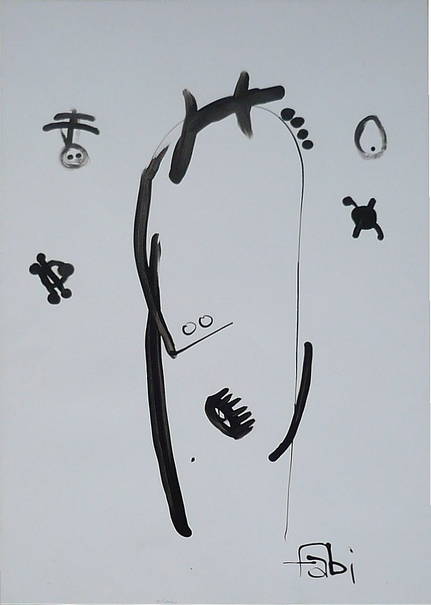15, Der Aussetzige, 90 x 66 cm, Tusche auf Papier, 1996