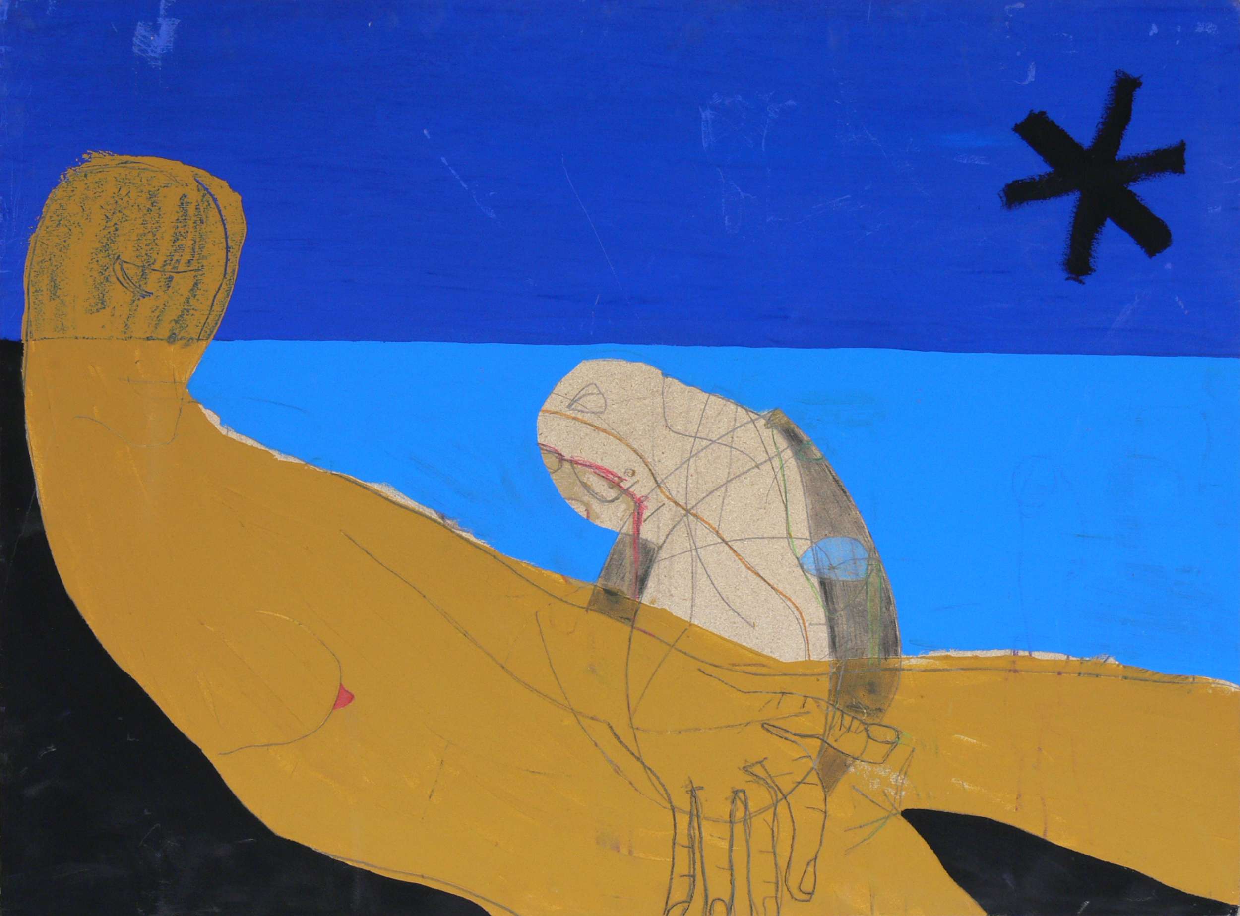 21, Die Mutter und das tote Kind, 69 x 92 cm, Mischtechnik auf Holz, 1998-2500